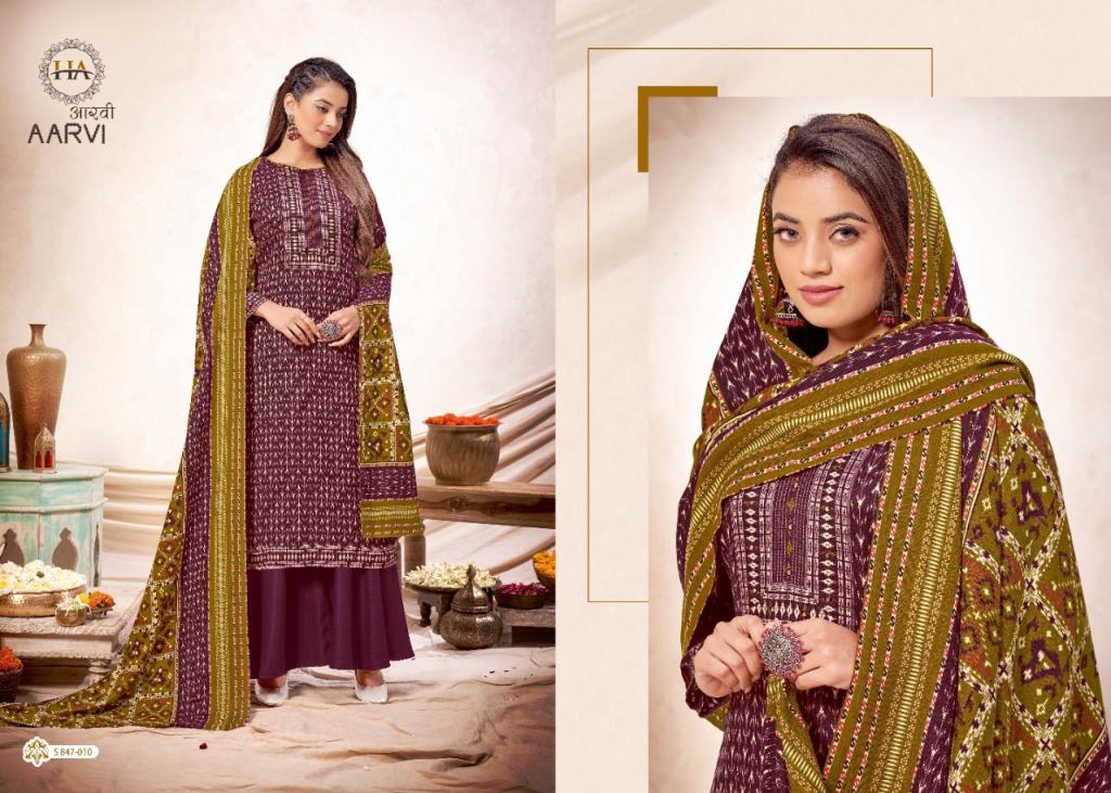 Harshit Aarvi Pashmina Designer Dress Material Catalog