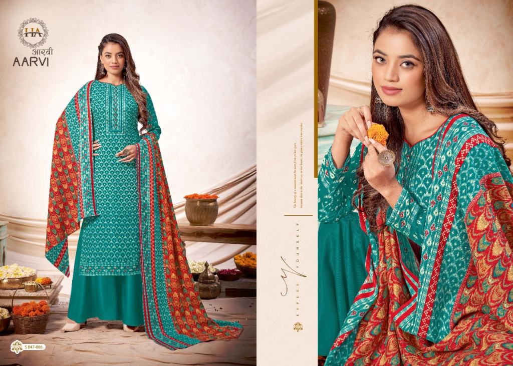 Harshit Aarvi Pashmina Designer Dress Material Catalog