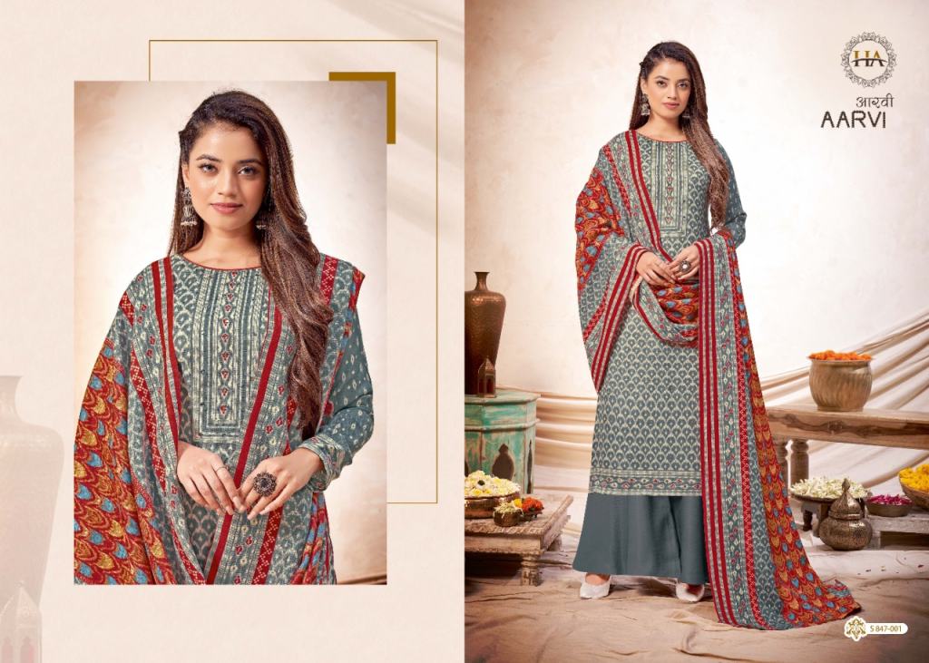 Harshit Aarvi Pashmina Designer Dress Material Catalog