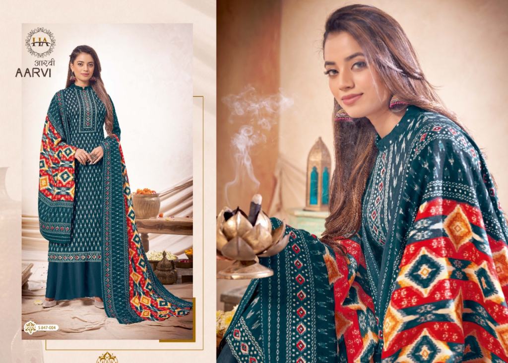 Harshit Aarvi Pashmina Designer Dress Material Catalog