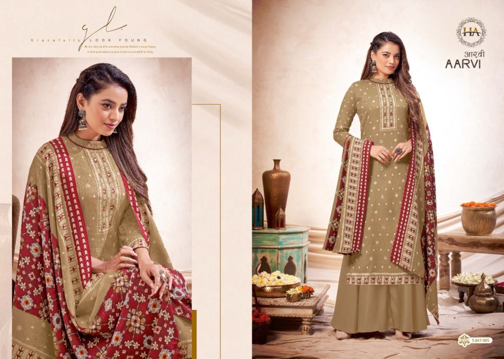Harshit Aarvi Pashmina Designer Dress Material Catalog