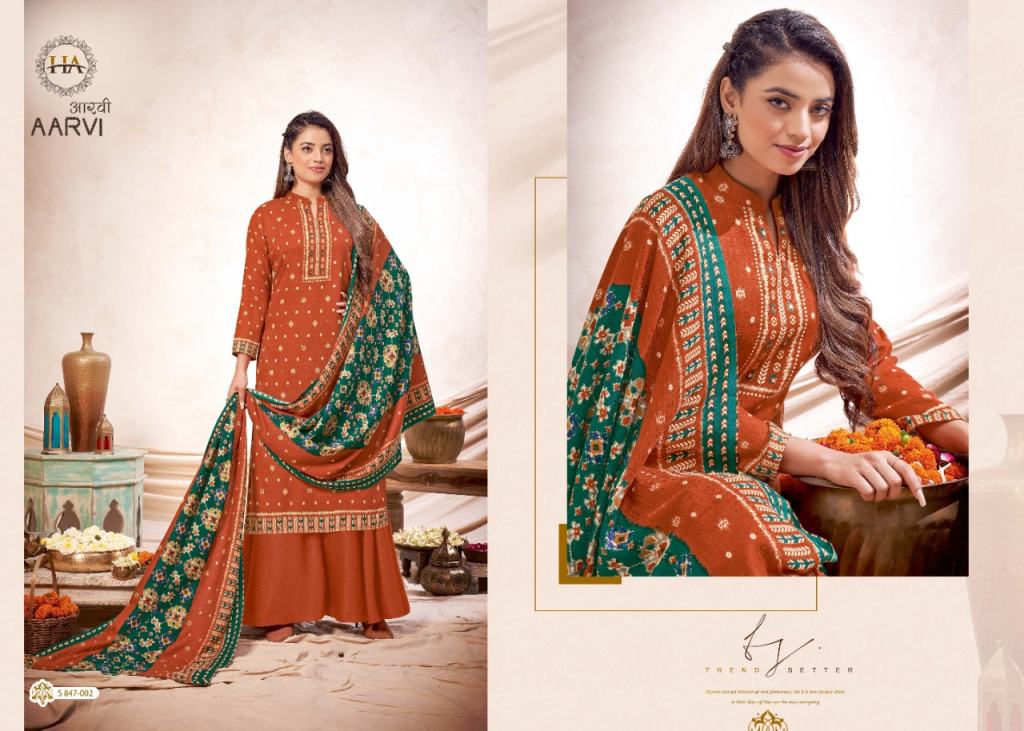 Harshit Aarvi Pashmina Designer Dress Material Catalog