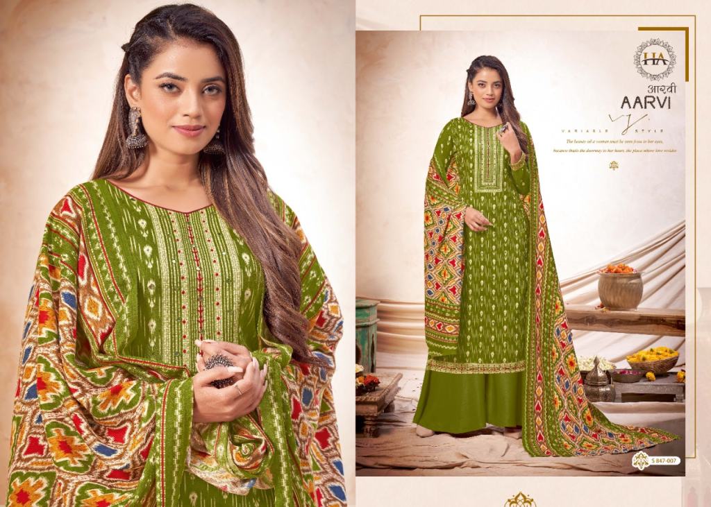 Harshit Aarvi Pashmina Designer Dress Material Catalog