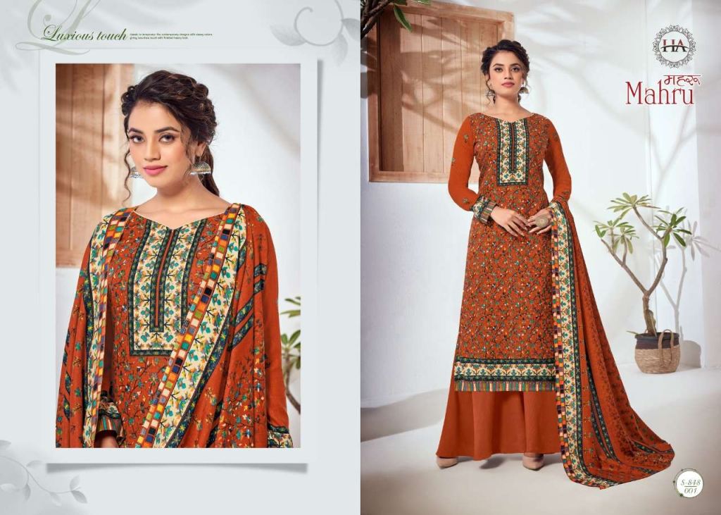 Harshit Fashion Mahru Pure Wool Pashmina Wholesale Dress Material Catalog