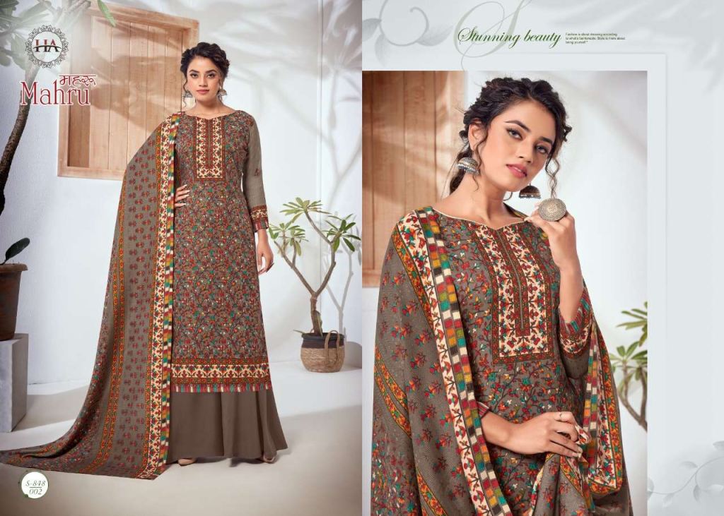Harshit Fashion Mahru Pure Wool Pashmina Wholesale Dress Material Catalog