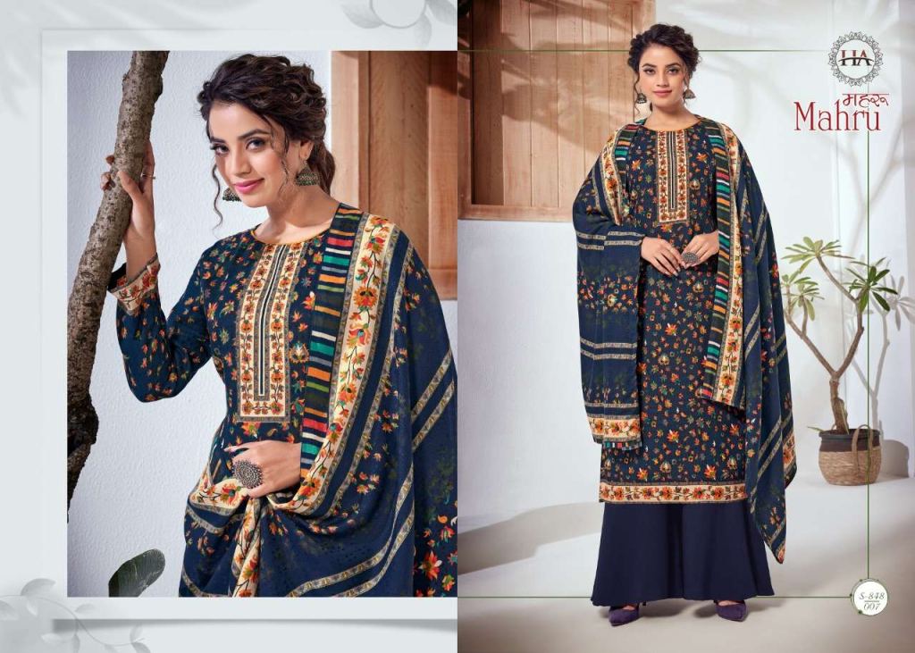 Harshit Fashion Mahru Pure Wool Pashmina Wholesale Dress Material Catalog