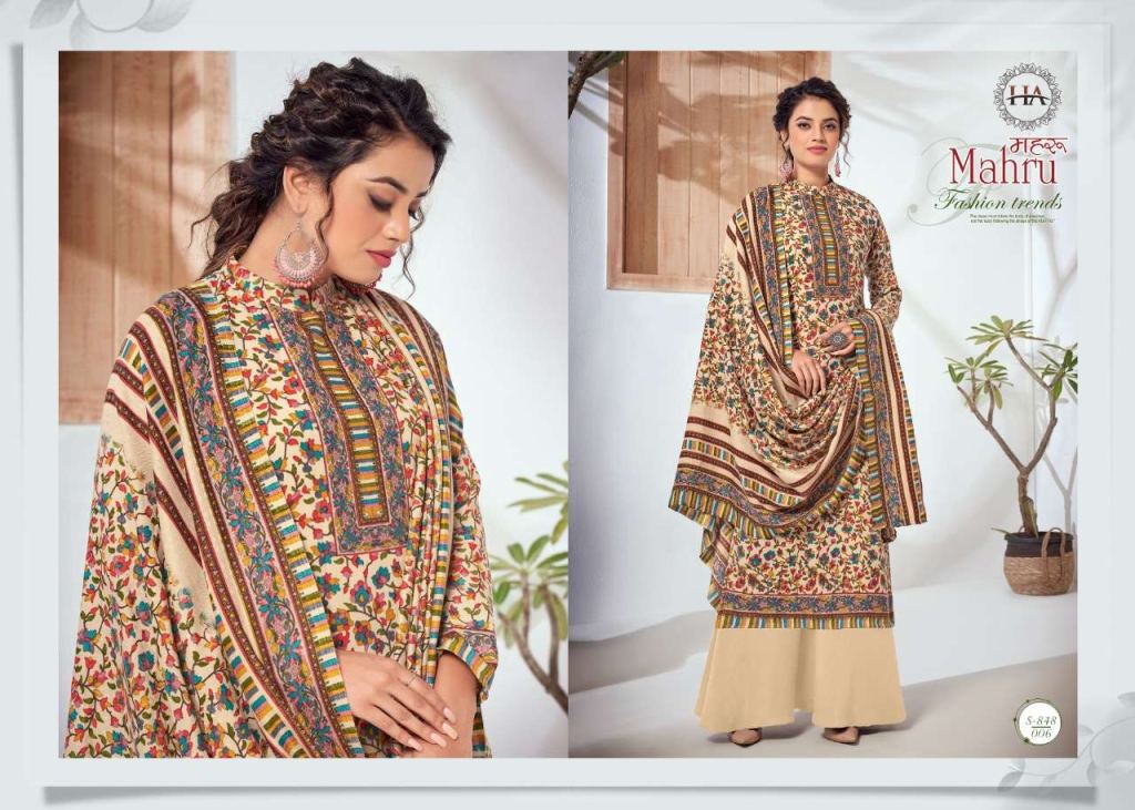 Harshit Fashion Mahru Pure Wool Pashmina Wholesale Dress Material Catalog