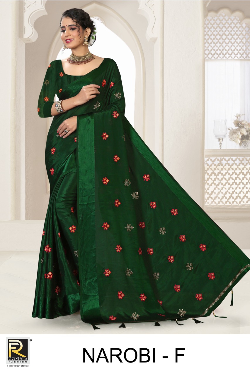 Ranjna Narobi Fancy Thread Work Siroski Diamond Exclusive Saree Collecton