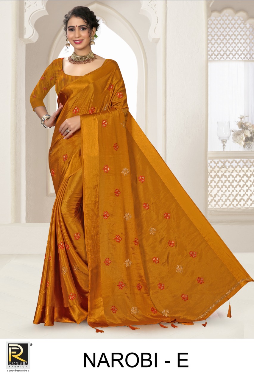 Ranjna Narobi Fancy Thread Work Siroski Diamond Exclusive Saree Collecton