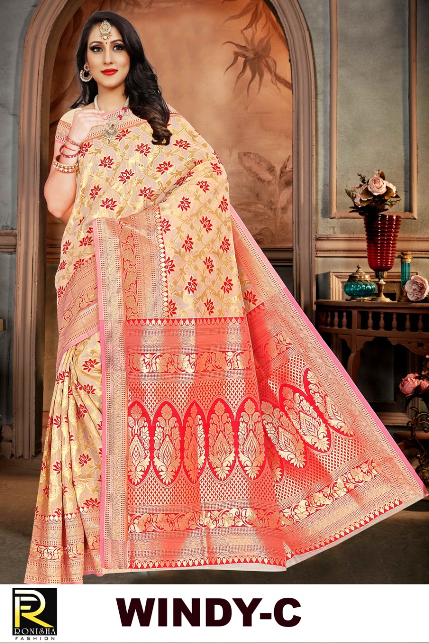 Ranjna Windy Ethnik Wear Cotton Weaving Saree Collecton