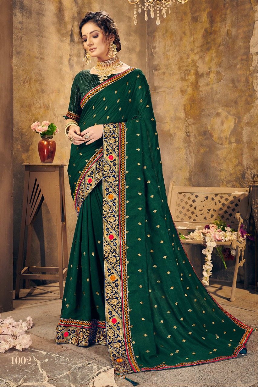 Ranjna Kavvya Worked Border Butti  Fastive Wear Super Hit Collecton