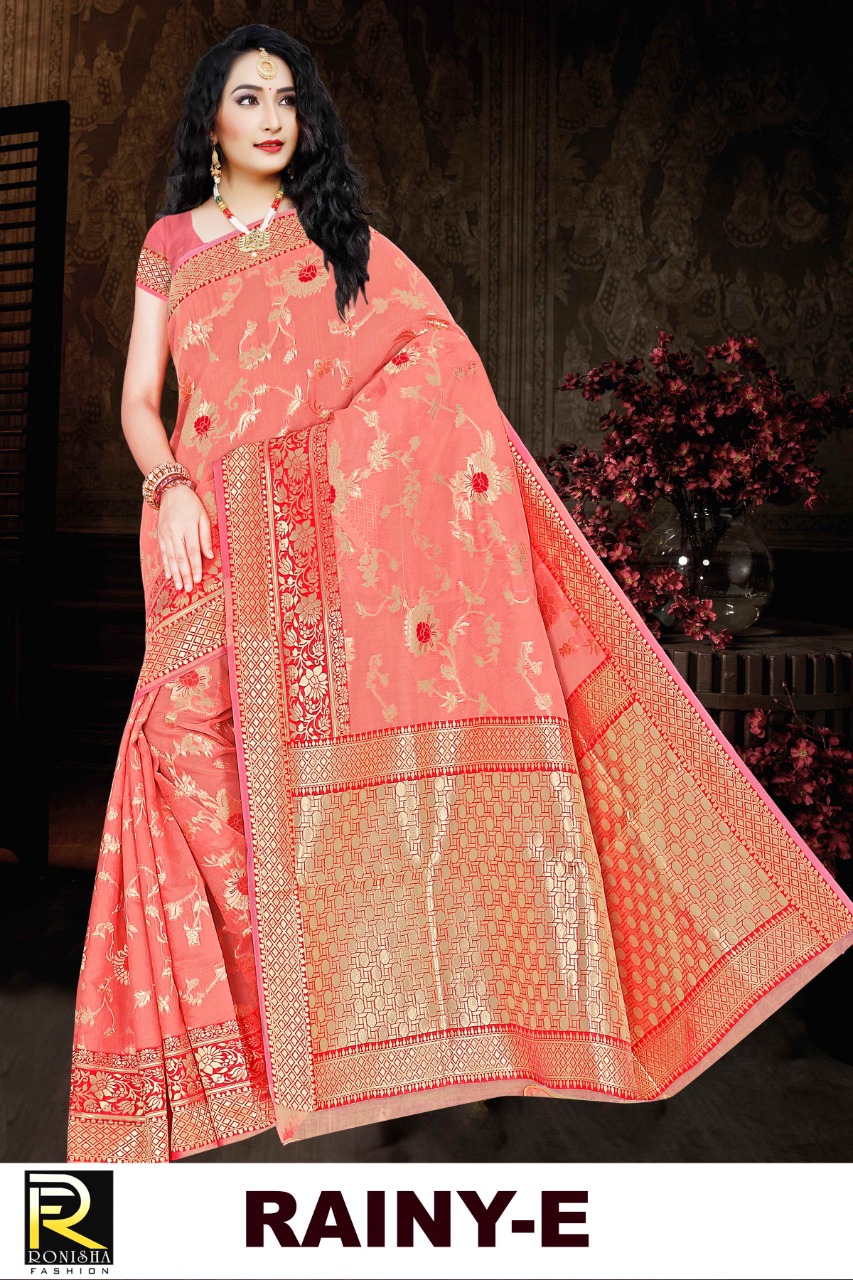 Ranjna Rainy Soft Cotton Formal Wear Designer Saree Collction