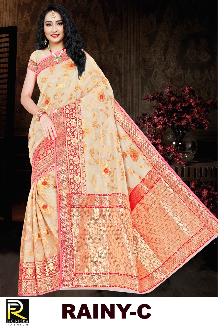 Ranjna Rainy Soft Cotton Formal Wear Designer Saree Collction