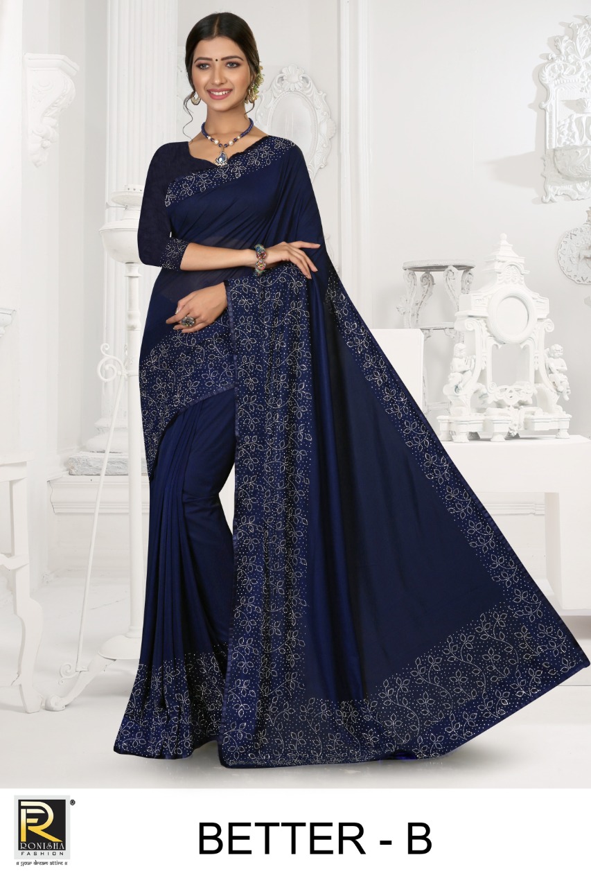 Ranjna Better Siroski Diamond Panel Party Wear Saree Collection Wholesale Shop