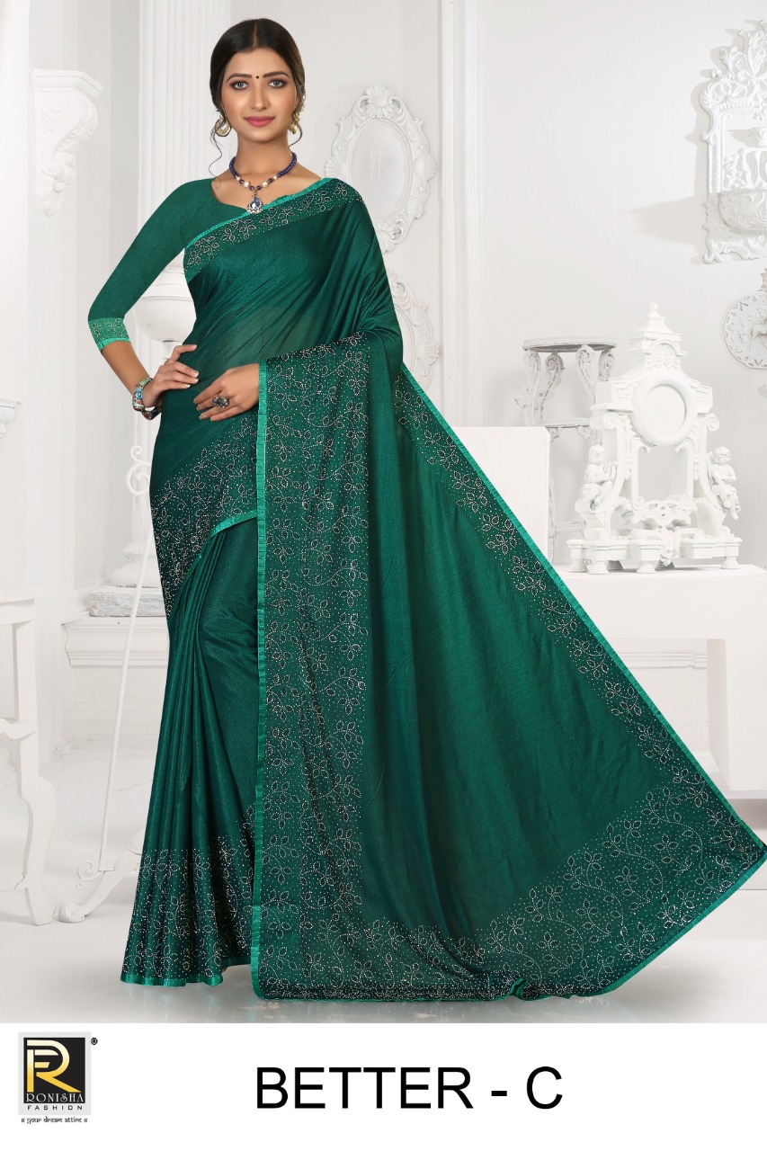 Ranjna Better Siroski Diamond Panel Party Wear Saree Collection Wholesale Shop