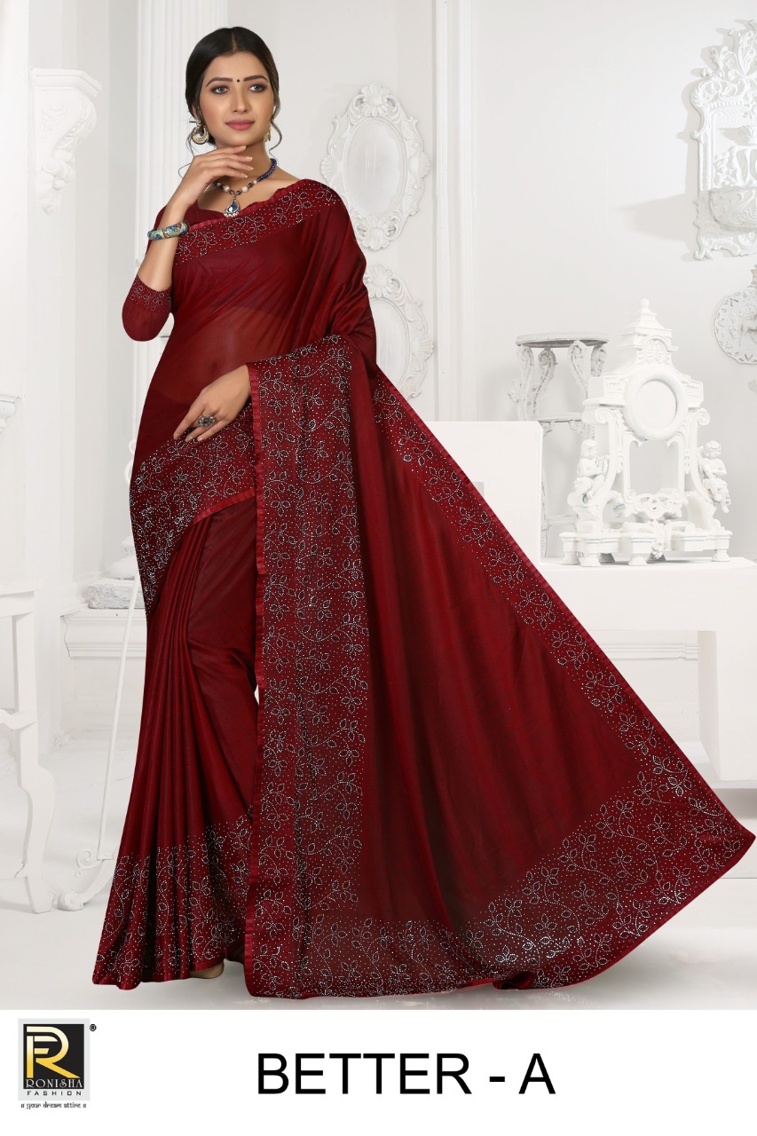 Ranjna Better Siroski Diamond Panel Party Wear Saree Collection Wholesale Shop