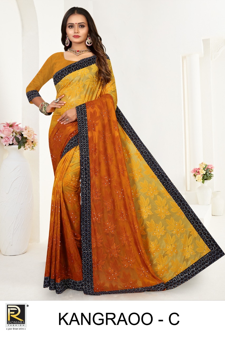Ranjna Kangraoo Siroski Diamond Border Heavy Stone Designer Collection