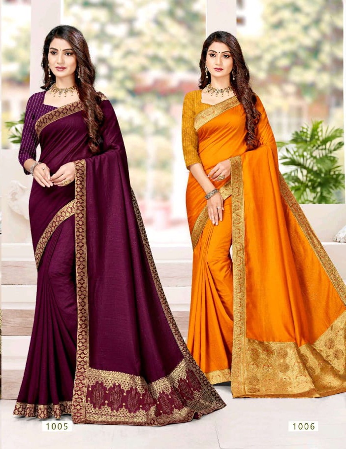 Ranjna Kalavati Fancy Border Box Pallu Siroski Diamond Exclusive Collection
