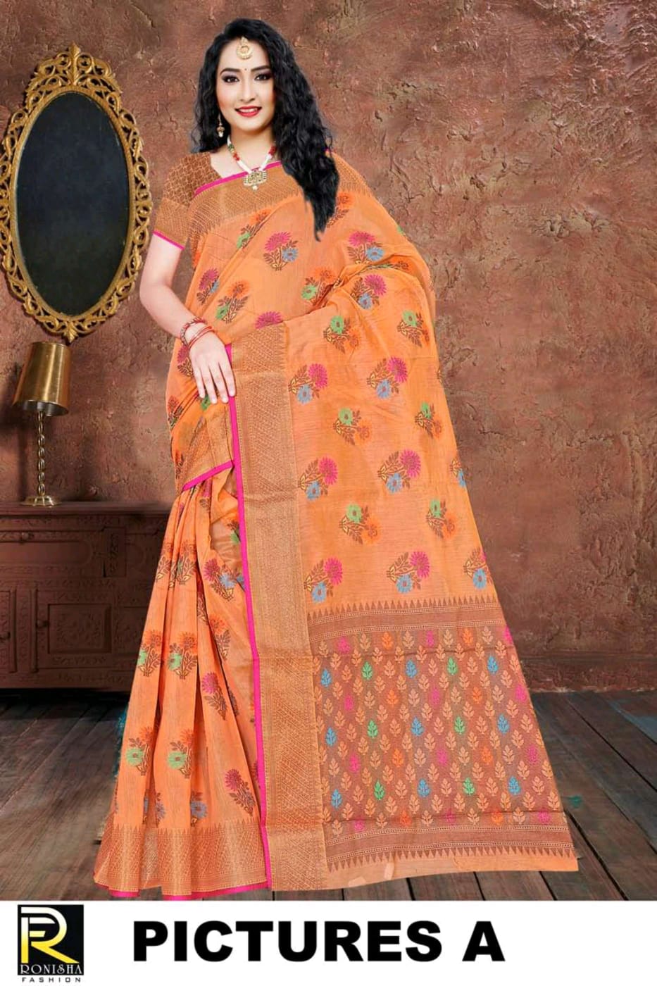 Ranjna Pictures Casual Wear Cotton Weaving Designer Saree Collecton