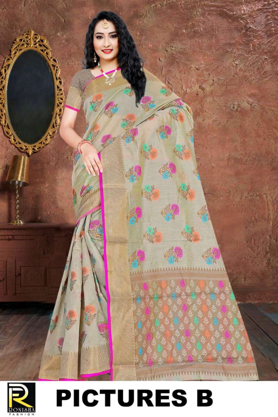 Ranjna Pictures Casual Wear Cotton Weaving Designer Saree Collecton