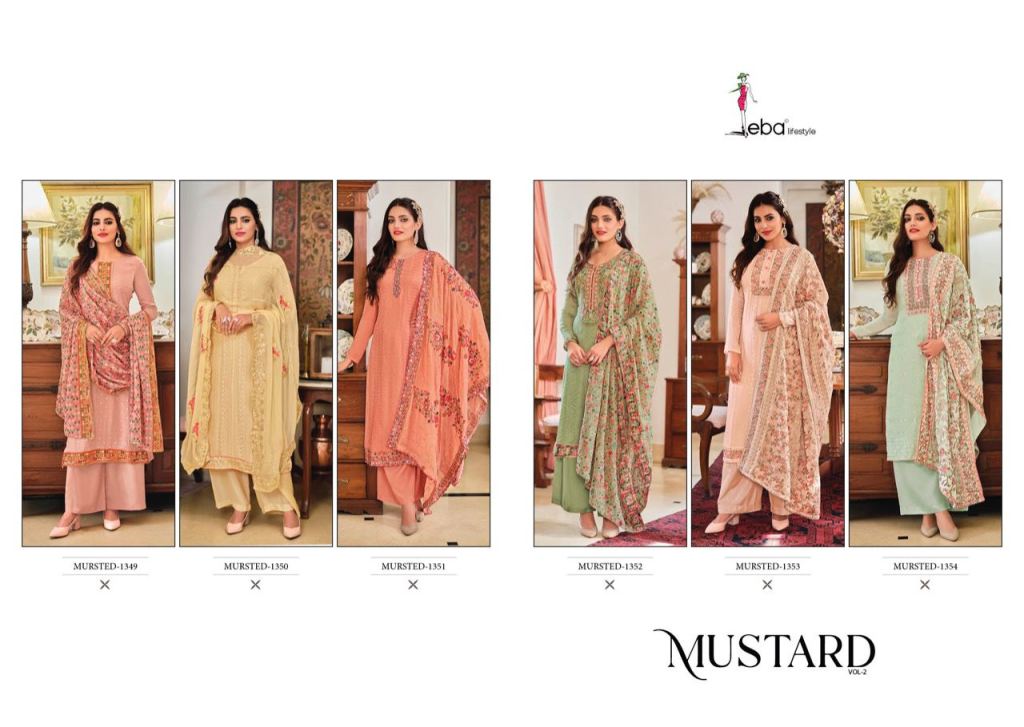 Eba Mustard Vol 2 Chinon Embroidered Salwar Suit
