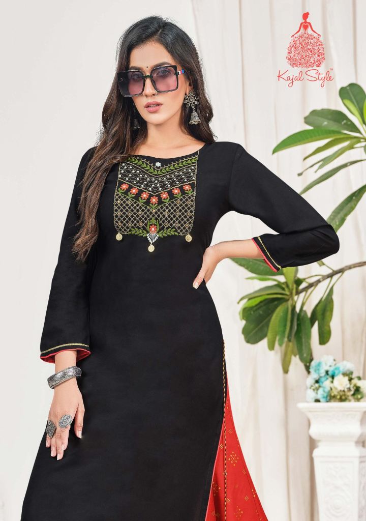 Kajal Style Fashion Bloom Vol 1 Fancy Wear Embroidery Kurti With Bottom Catalog