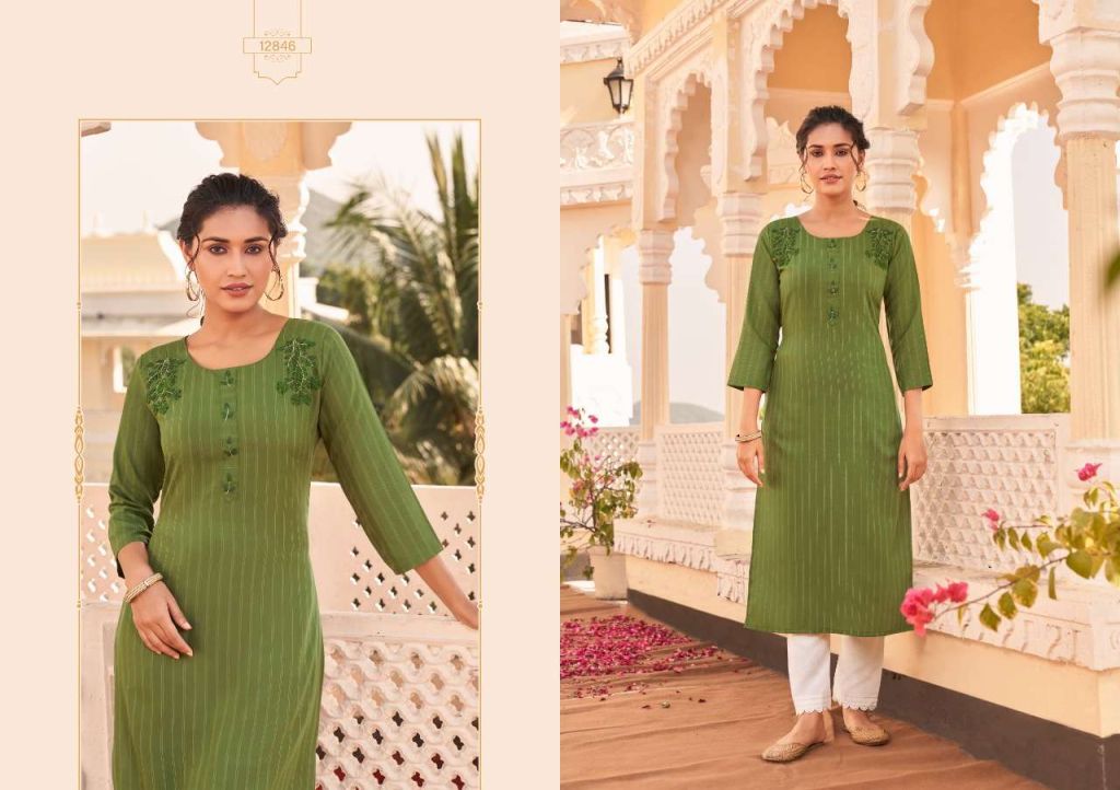 Kalaroop Walnut Fancy Weaving Fabrics Wholesale Kurtis Catalog