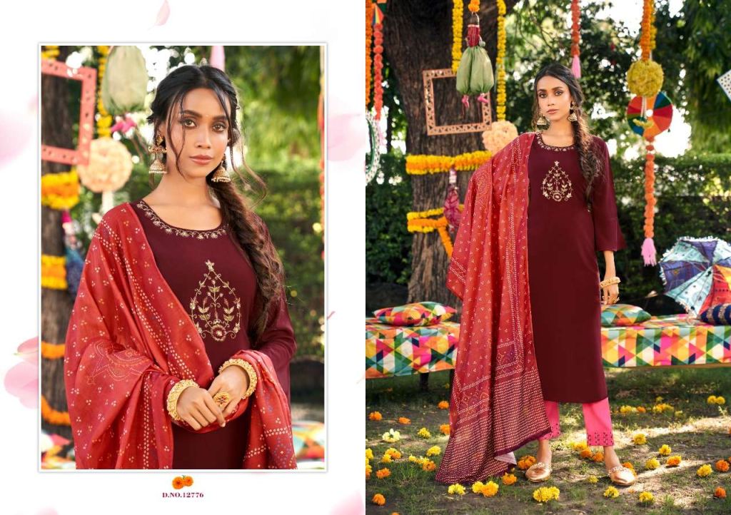 Kivi Vastra Fiona Silk With Khatli Work Top With Bottom And Dupatta Catalog