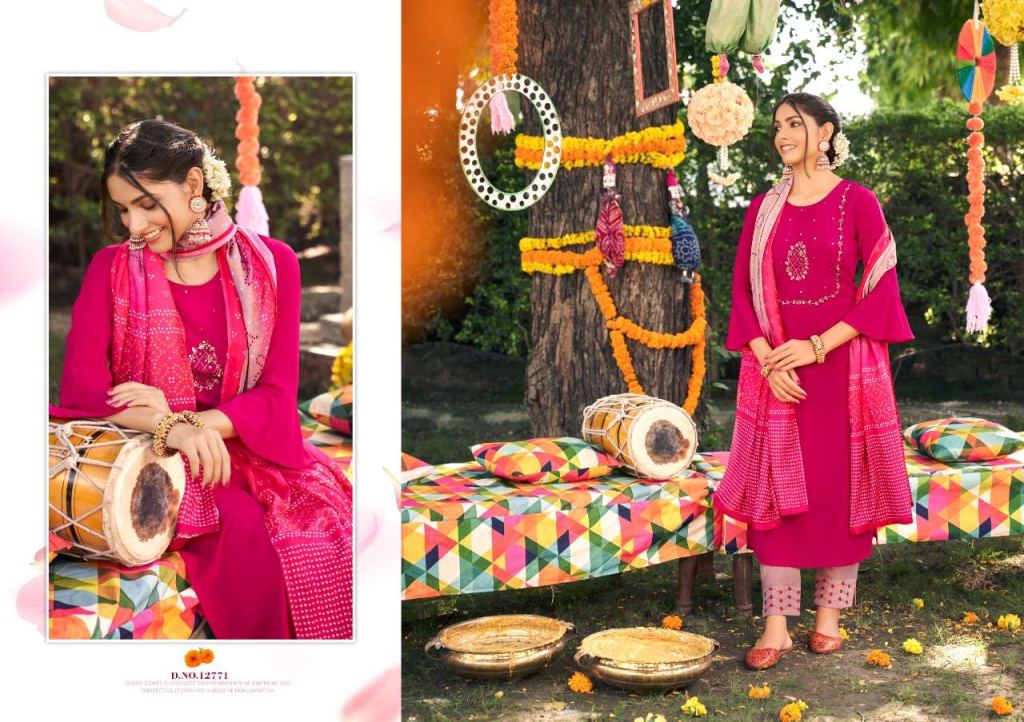 Kivi Vastra Fiona Silk With Khatli Work Top With Bottom And Dupatta Catalog