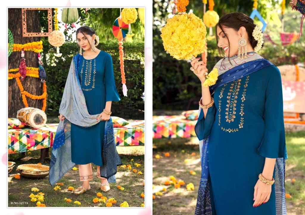 Kivi Vastra Fiona Silk With Khatli Work Top With Bottom And Dupatta Catalog