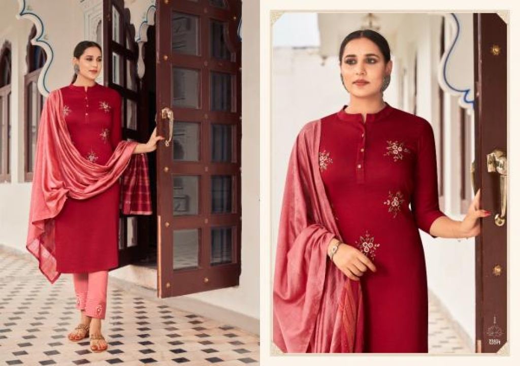 Kivi Zibo Silk Designer Readymade Kurti Bottom With Dupatta