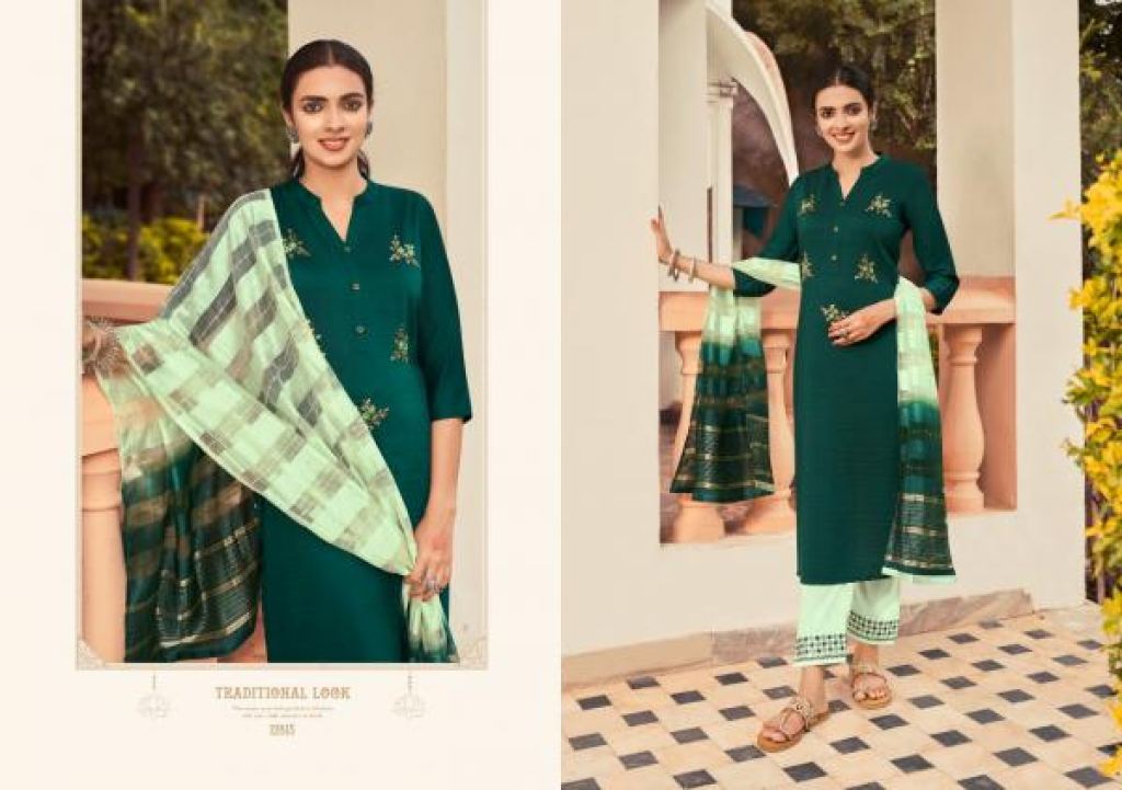Kivi Zibo Silk Designer Readymade Kurti Bottom With Dupatta