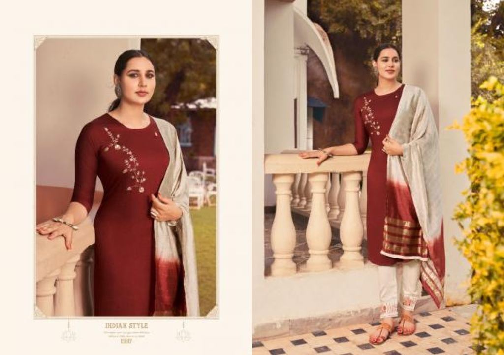 Kivi Zibo Silk Designer Readymade Kurti Bottom With Dupatta