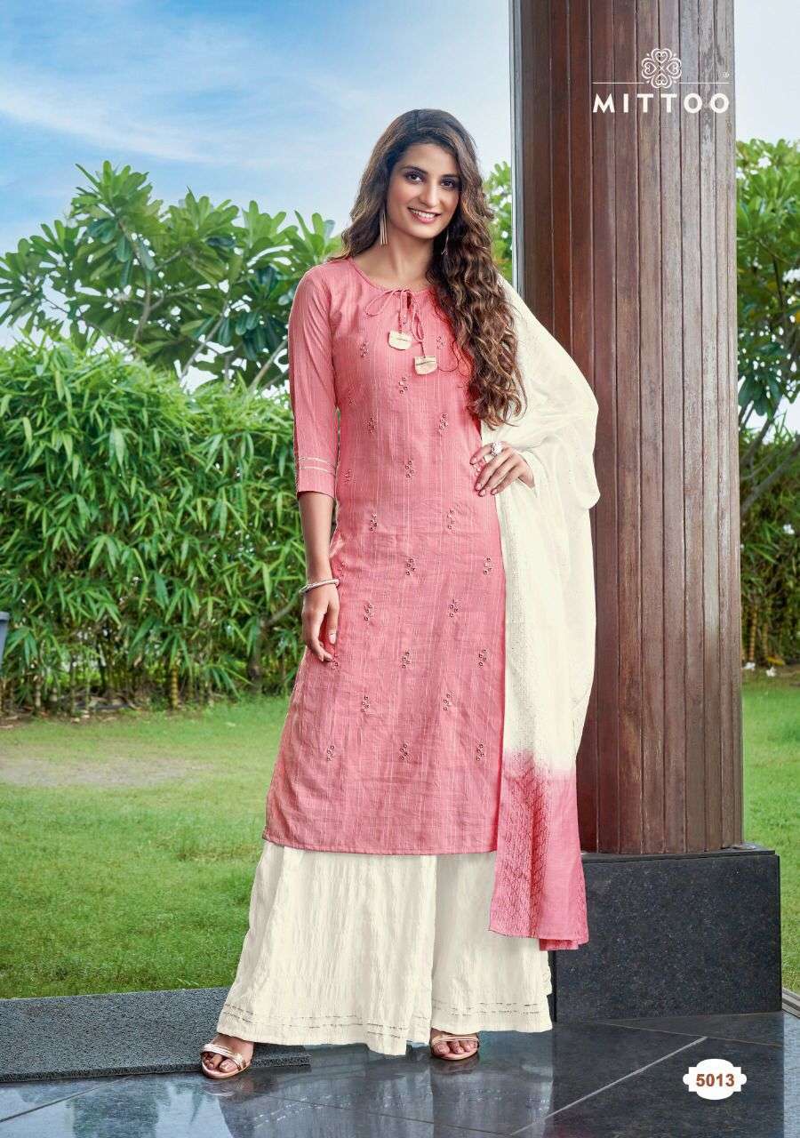 Mittoo Noor Vol 3 Viscose Weaving With Work Kurtis With Bottom Dupatta Catalog