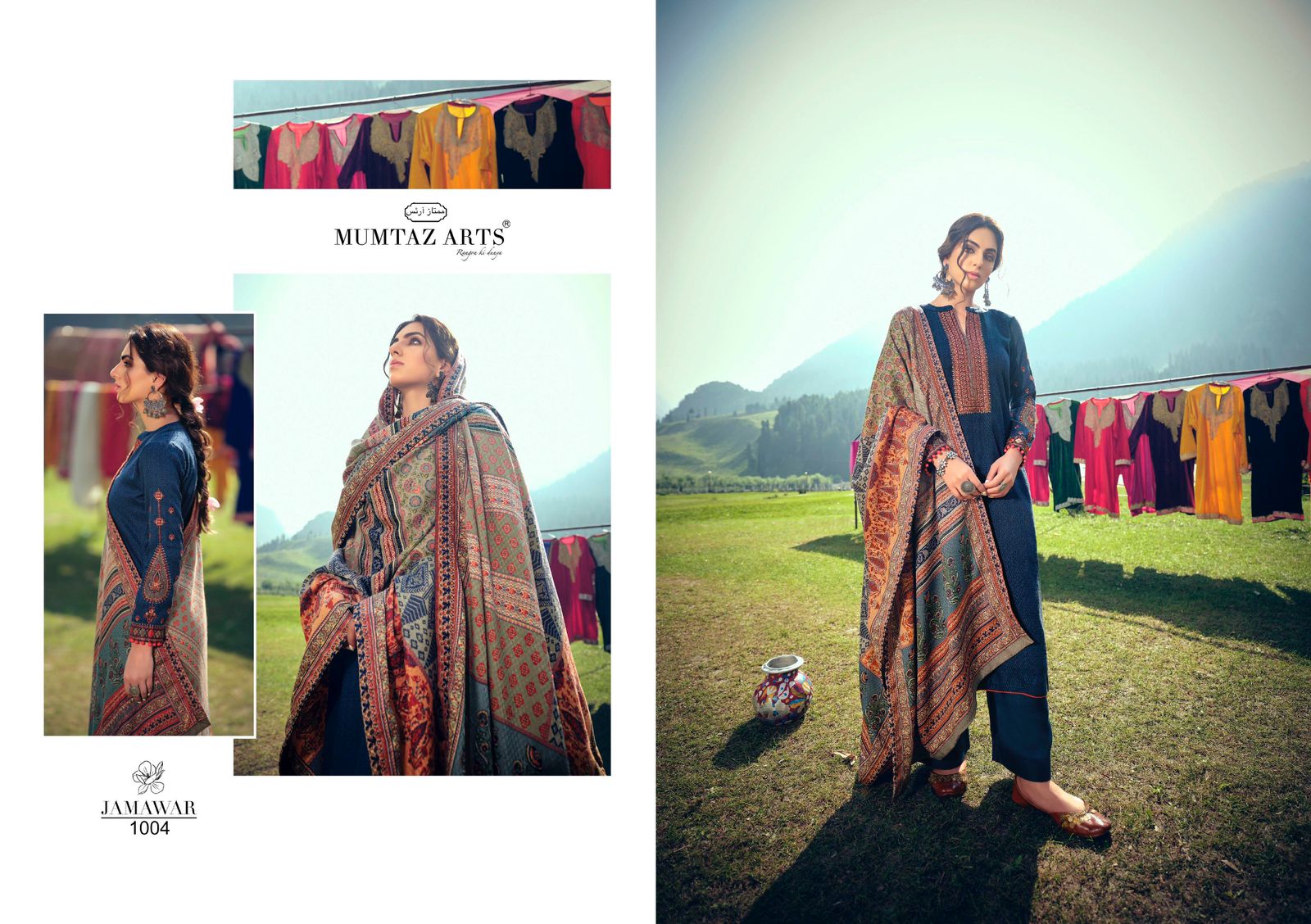 Mumtaz Arts Jamawar Digital Winter Wear Pashmina Dress Material Catalog