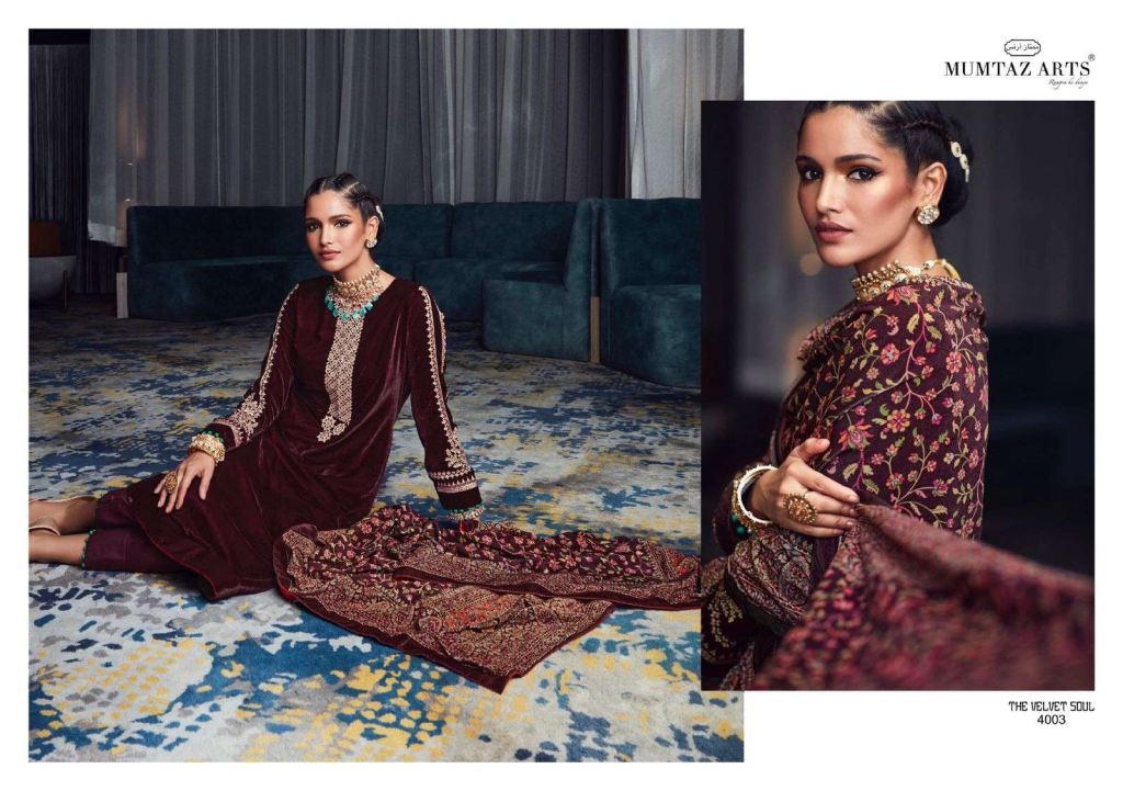 Mumtaz Arts The Velvet Soul Vol 4 Pure Velvet Superior Quality Salwar Suits Catalog