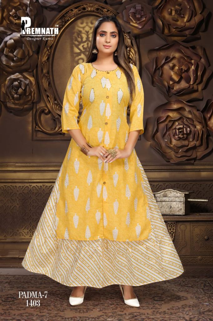 Premnath Padma Vol 7 Long Kurti With Skirt Style Catalog