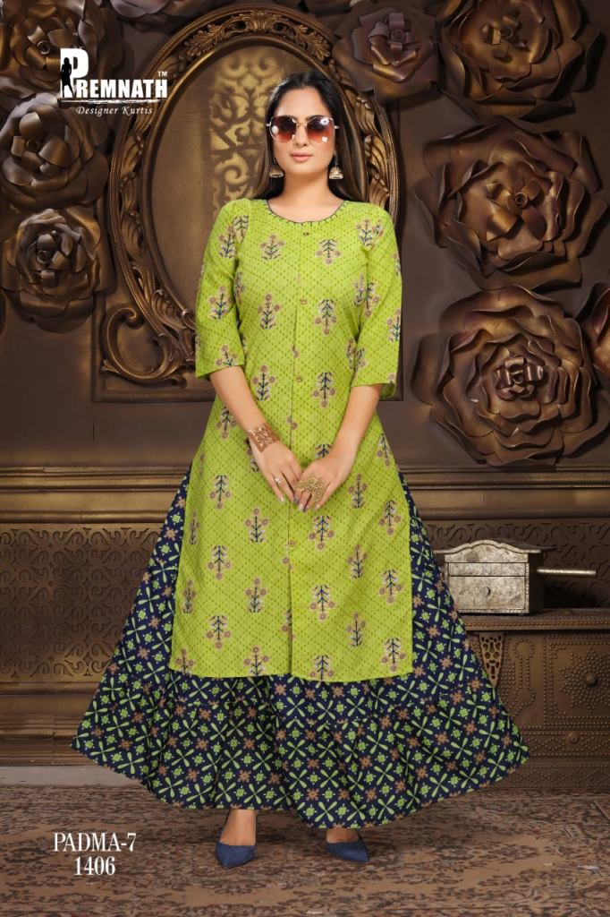 Premnath Padma Vol 7 Long Kurti With Skirt Style Catalog