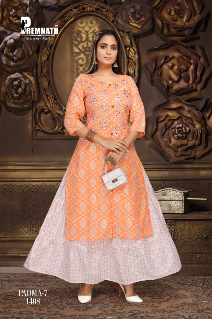 Premnath Padma Vol 7 Long Kurti With Skirt Style Catalog