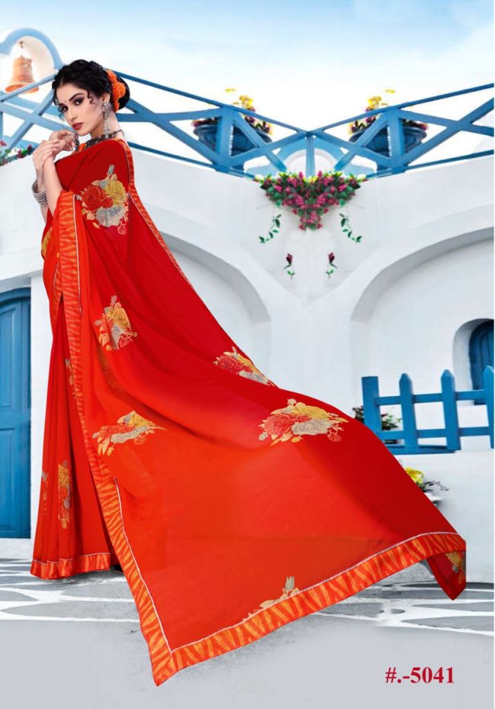 Purva Flower Print Casual Wear Printed Sarees Catalog
