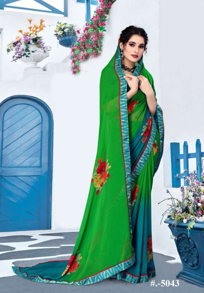 Purva Flower Print Casual Wear Printed Sarees Catalog