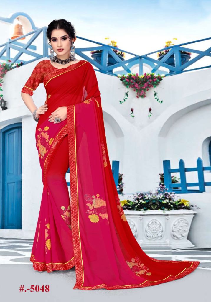 Purva Flower Print Casual Wear Printed Sarees Catalog