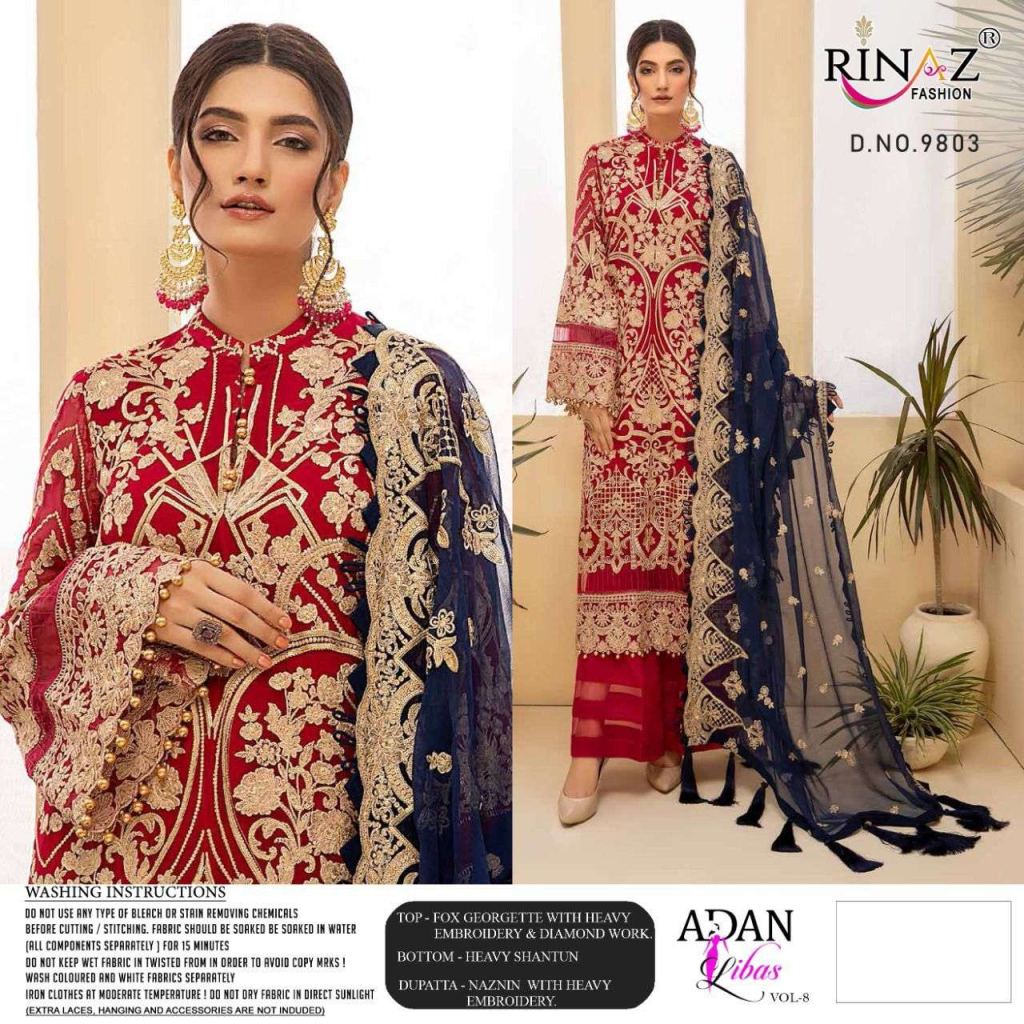 Rinaz Fashion Adan Libas Vol 8 Embroidery Pakistani Suits