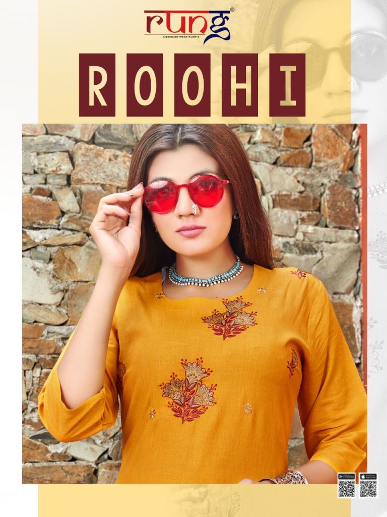 Rung Roohi Casual Wear Embroidery Work Kurtis Catalog