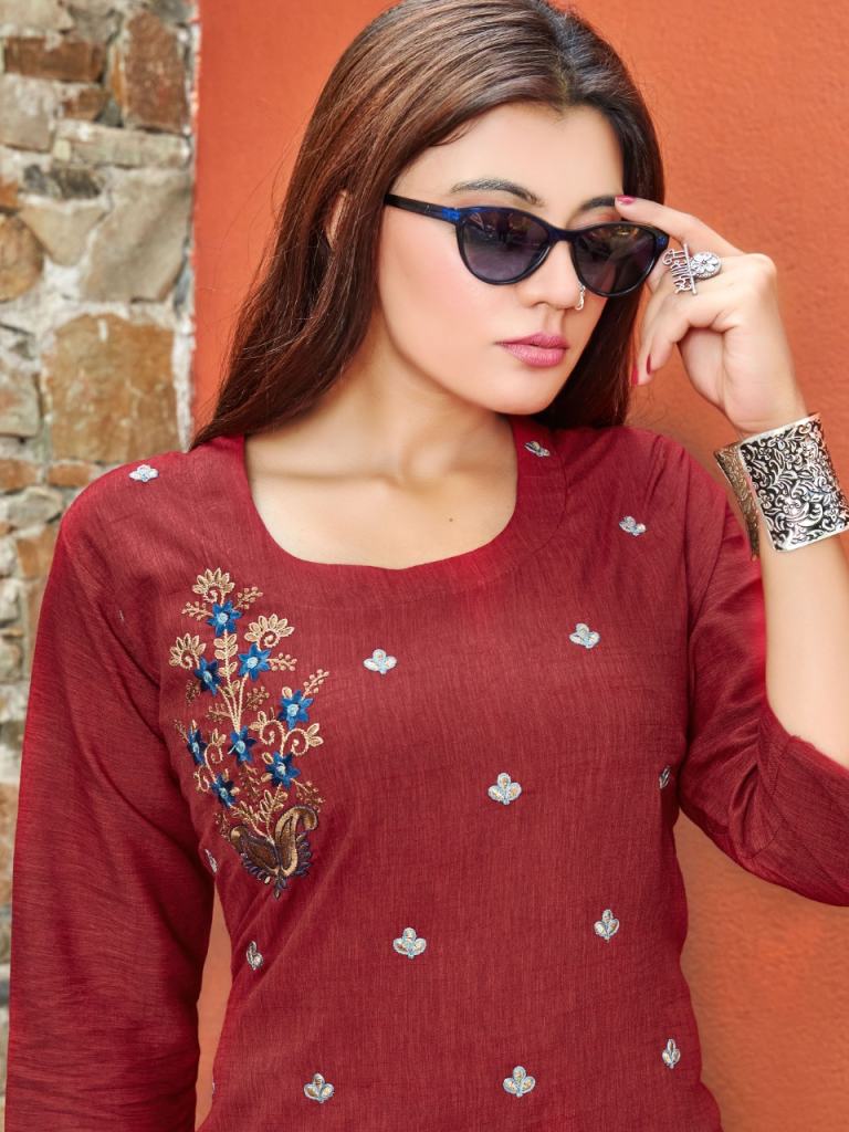 Rung Roohi Casual Wear Embroidery Work Kurtis Catalog