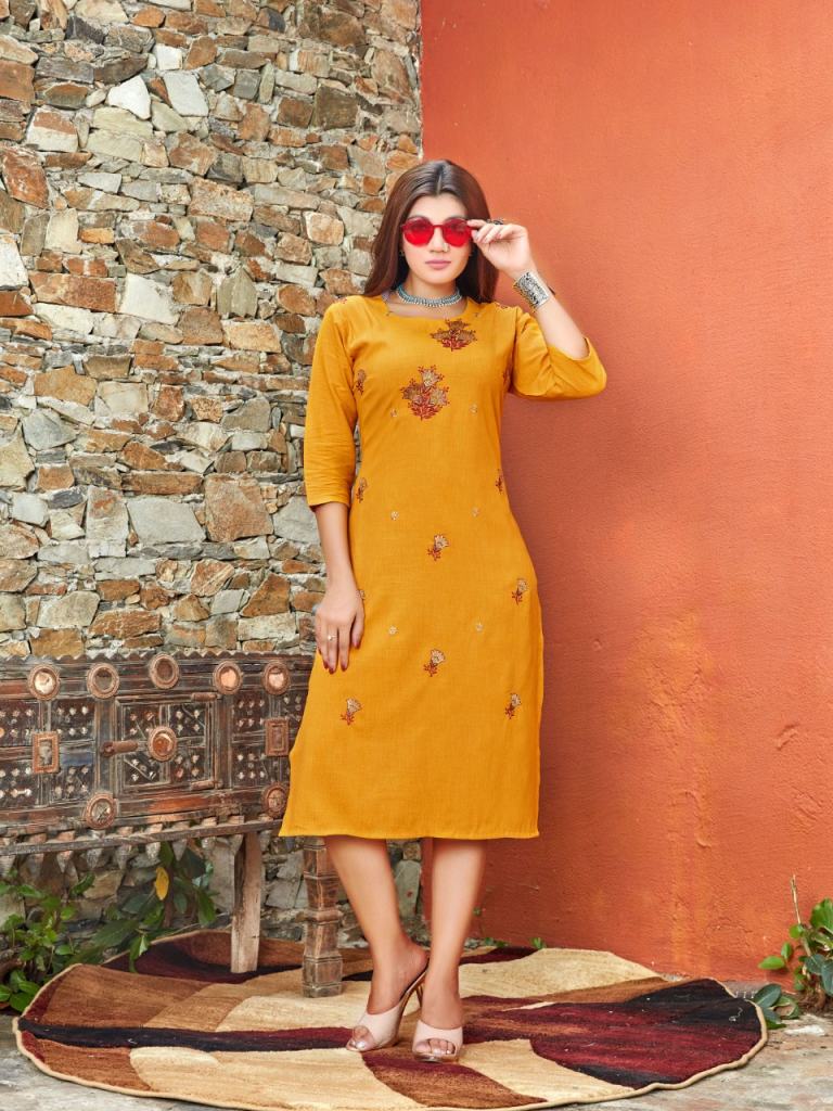 Rung Roohi Casual Wear Embroidery Work Kurtis Catalog