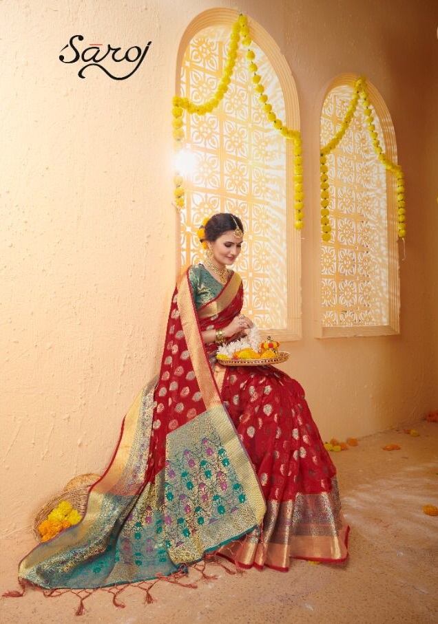 Saroj Amrapali Festive Wear Organza Silk Wholesale Saree Catalog