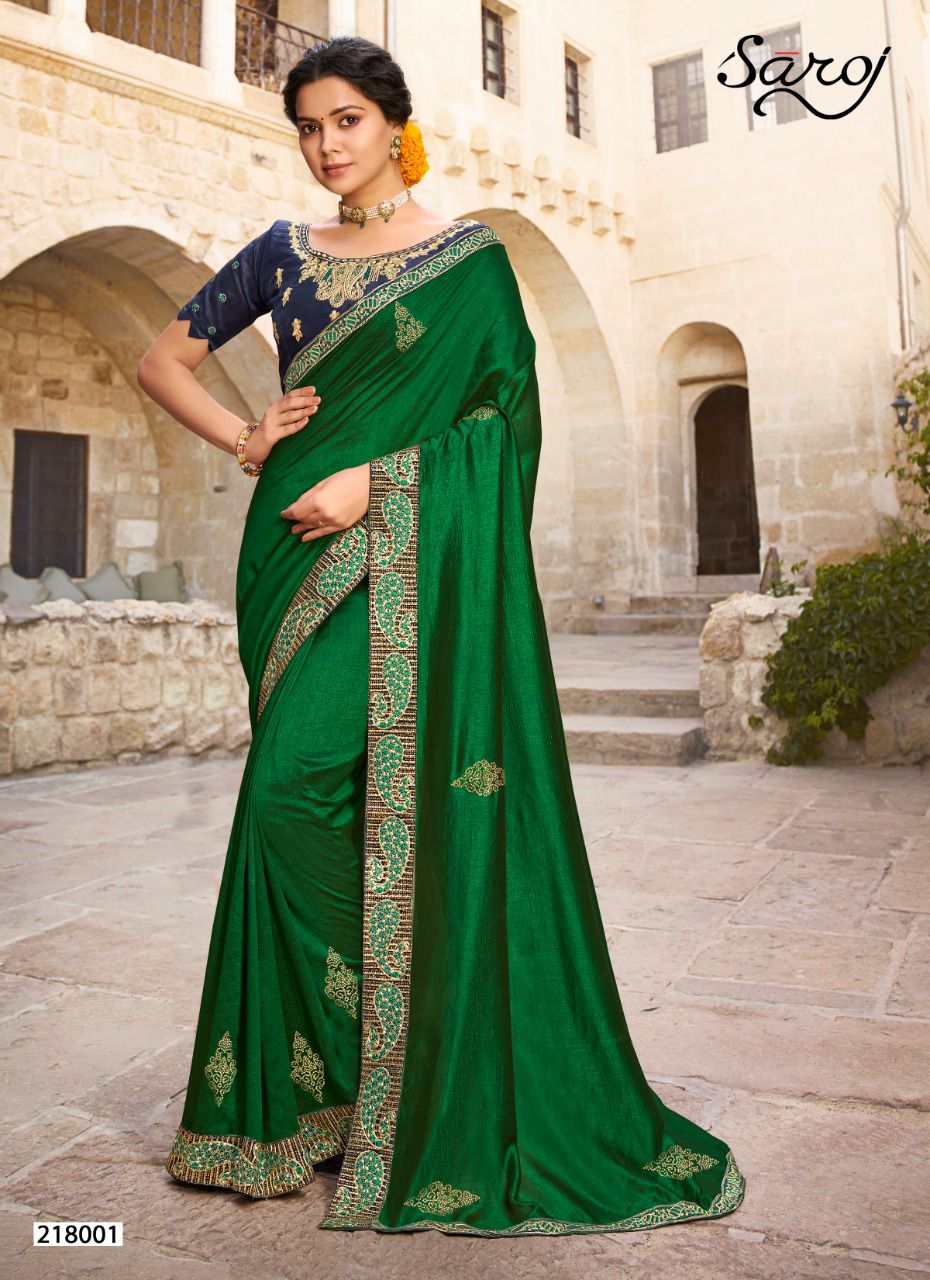 Saroj Ardhangini Festive Wear Vichitra Silk Saree Catalog