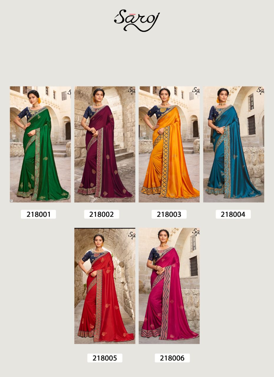 Saroj Ardhangini Festive Wear Vichitra Silk Saree Catalog