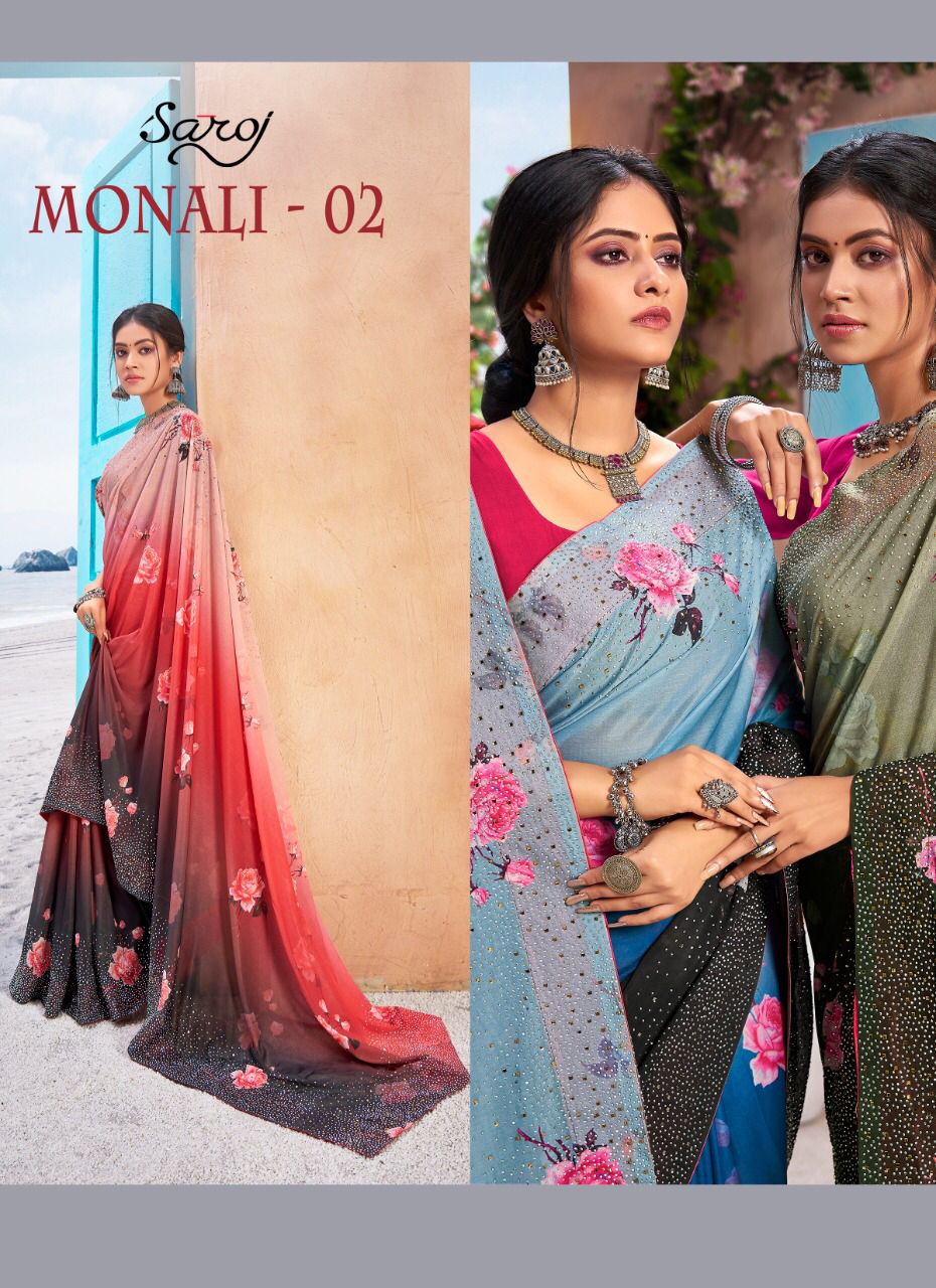 Saroj Monali Vol 2 Important Lycra Digital Printed Saree Catalog